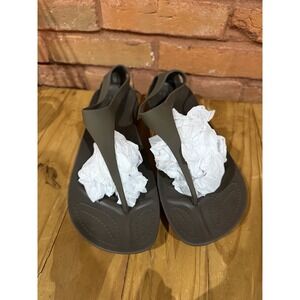 Crocs Sexi Women's Size 11 Flip Sandal Chocolate Brown T-Strap Thong Flat Beach